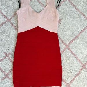 Bebe bandage dress pink/red